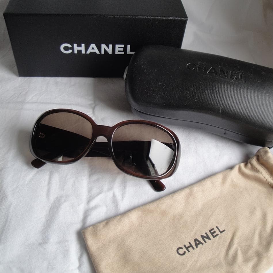 CHANEL 5113 c.538/73 Camellia Sunglasses 56□16 130 Brown Women | eBay