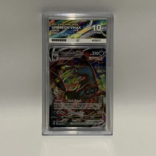Pokemon 2021 Evolving Skies Umbreon Vmax Holo 095/203 Ace Graded 10