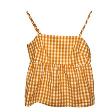 Camiseta sin mangas J Crew Gingham Babydoll para mujer 6 Preppy a cuadros con volantes verano sin mangas