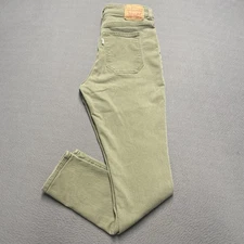 Levis 721 High Rise Skinny Jeans Womens 31 Olive Green Stretch Denim Pants