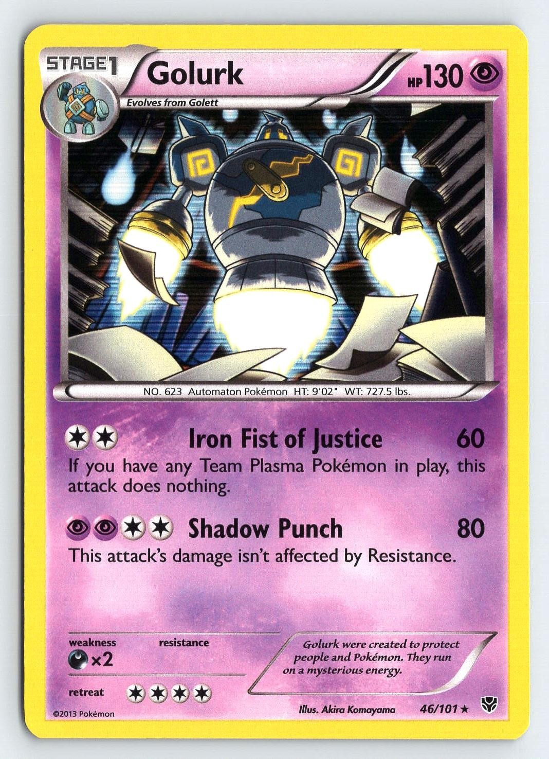 GOLURK 46/101 HOLO RARE PLASMA BLAST POKEMON HOLO LP