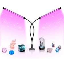 LED Black Light Dual Head, 20W UV Light Fixture with Clamp, 395-405nm UV Goos...