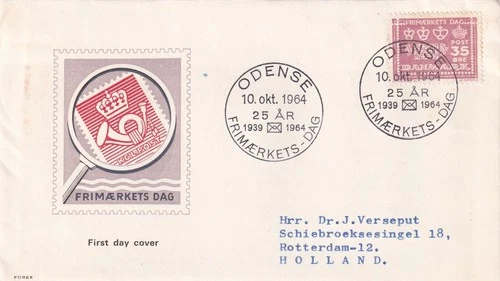 SA25d Denmark 1964 The 25th Anniversary of Stamp Day, FDC