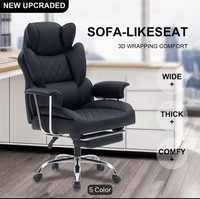 Big And Tall Ergonomic Office Chair with Footrest, Extra Wide Seat And Lumbar