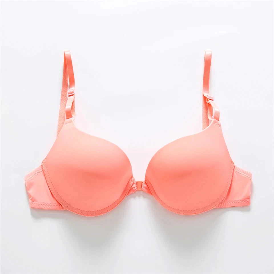 Sujetador push up con botones delanteros sin espalda con aros cómodo talla grande lencería para mujer Foto 2 de 4