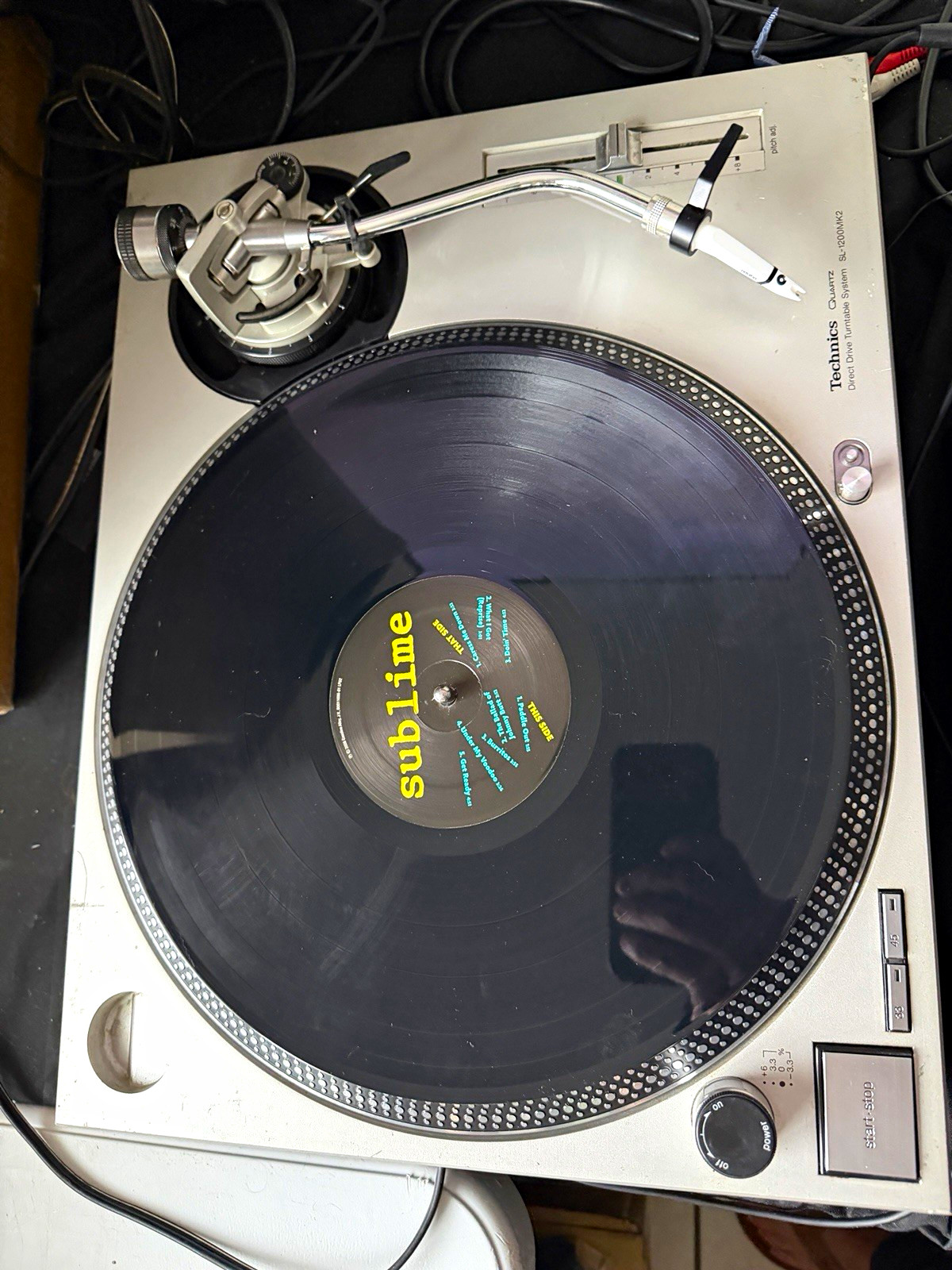 Technics SL-1200MK2 Direct Drive DJ Turntable Pitch Control 33/45 Silver