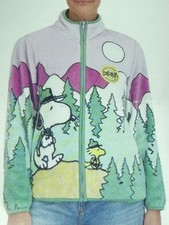 Character Sherpa Jacket Women Snoopy Zip Front Scenic Cozy Winter Size M NWT