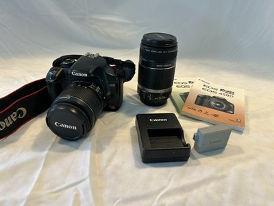 Canon EOS Rebel XSi Digital SLR Bundle - 2 Lens Kit 18-55mm & 55-250mm **Works**
