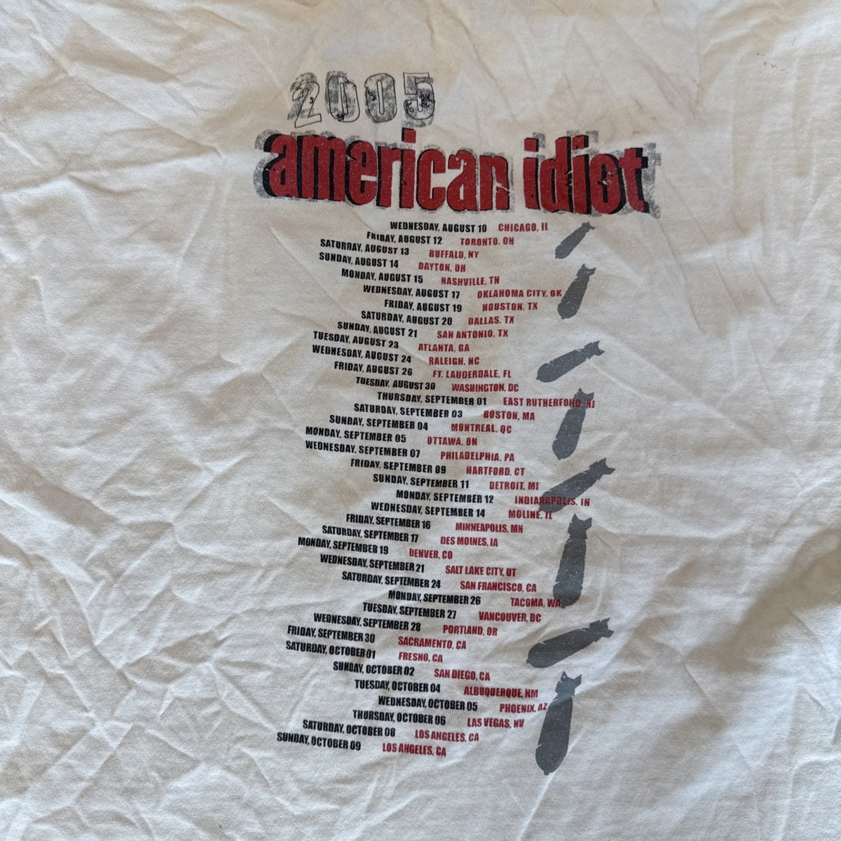 Vintage 2005 Green Day American Idiot Tour T-shirt Size XL | eBay