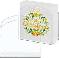 2 Pack Napkin Holder for Table, Clear Acrylic Tissue Holder, Tissue Dispenser fo