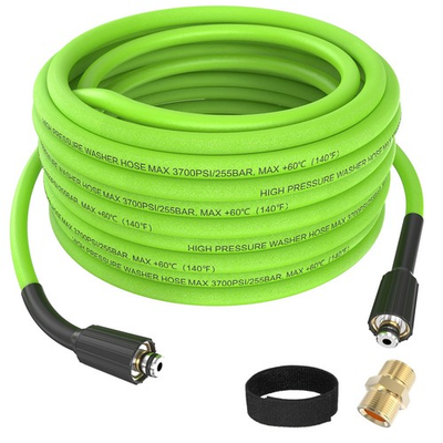 #ad Super Flexible Pressure Washer Hose 50FT x 1 4quot; 3700PSI Kink Resistant High ... $61.74
