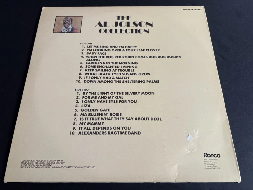 AL JOLSON- The Al Jolson Collection 2 Disc Vinyl 12" Excellent Condition - Image 2 of 4