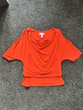 Joseph Ribkoff Women Orange Cold Shoulder Short Sleeve Top  UK Size 10 VGC