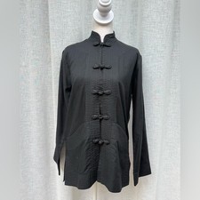 Siamese Trader long sleeve black cotton Chinese style jacket