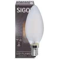 Led-Filament-Lampe E14 Filament-Kerzenlampe Dimmmbar Matt Klar Sigor 6146801