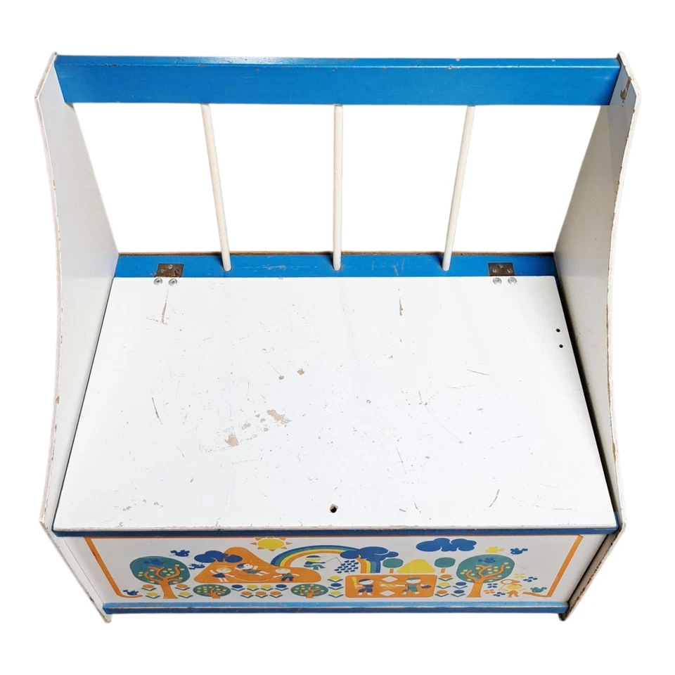 Vintage 1970's Toy Box Storage Chest W/ Bench Seat Collectible Furniture Toys - Image 4 of 4
