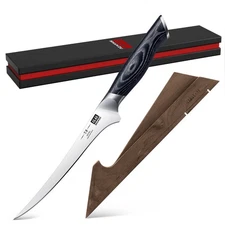 SHAN ZU 7In Fillet Knife Japanese Super Steel Boning Knife with Ergonomic Handle