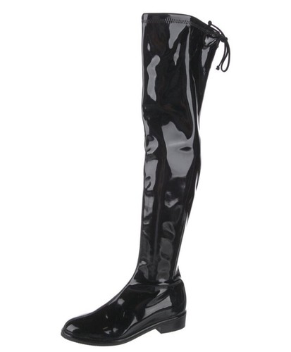 NEW Stuart Weitzman Lowland Black Patent Leather Boots Size 5.5 NEW - Picture 2 of 5