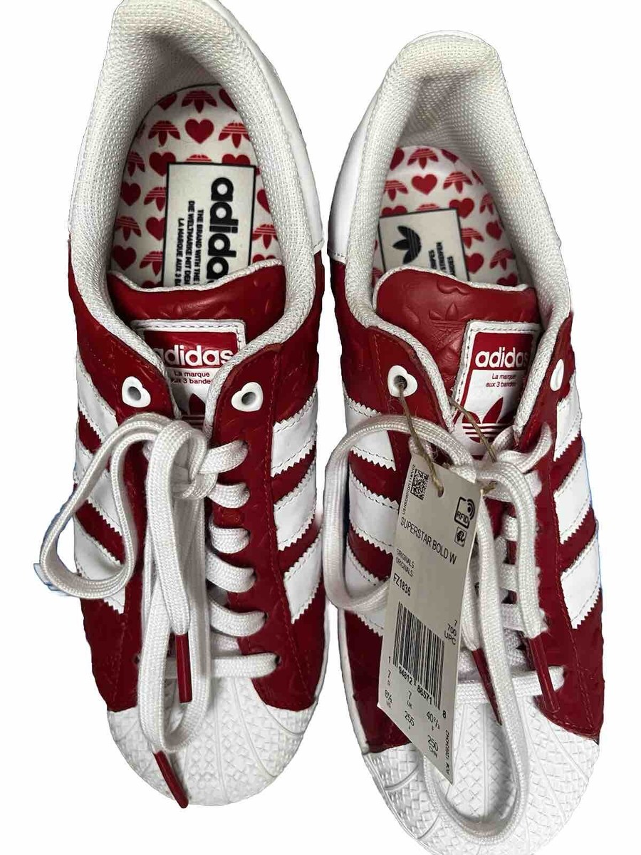 靴 adidas Originals SUPERSTAR EXCLUSIVE Adidas Women's Originals Superstar Bold Valentines Shoe Red FZ1836