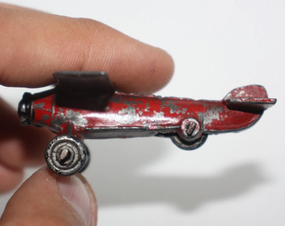 Slush Mold Airplane US Air Force #32 Red Vtg Metal Toy 2.5" missing prop - B - Image 4 of 4