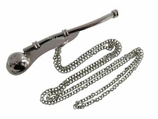 Lot Of 20 Pcs Brass Silver Finish Boatswain Pipe Bosun Whistle Key Chain Ring