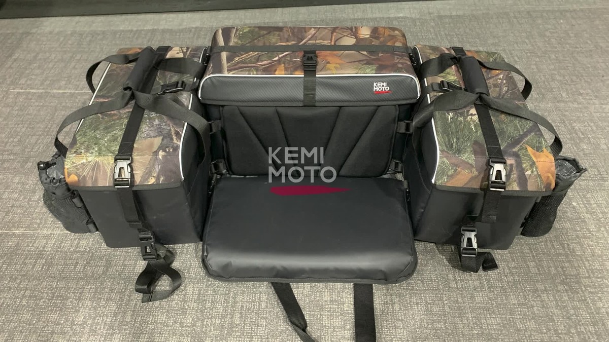 KMT CUSTOM SEAT と”KMT SIDE BAG”セット Upgraded ATV Rear Storage Bags Pack Cargo Seat Bag w