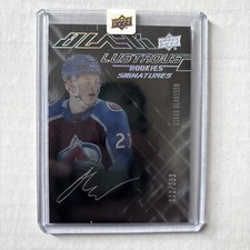 2022-23 UD SPX Black Lustrous Rookies Signatures Oskar Olausson #LS-OO (RC) /299