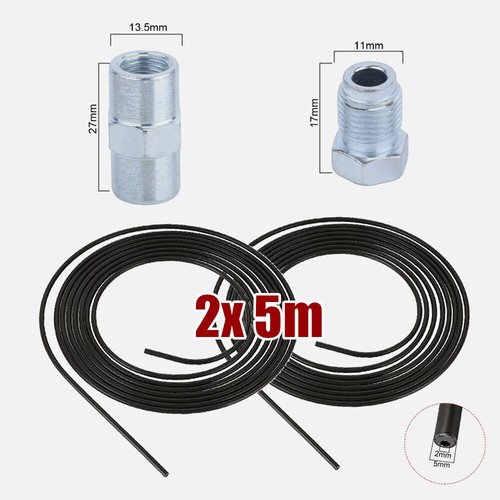 2x 5m cable de freno tubo de freno acero 4,75mm + 10 tornillos + 5 conectores DHL - Imagen 2 de 13