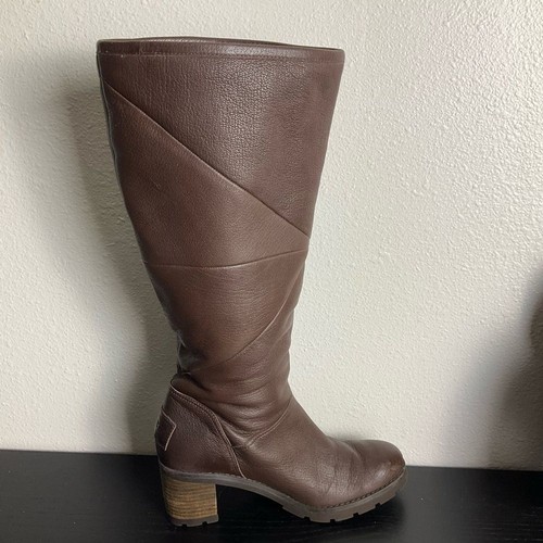UGG Avery Stout Leather Water Resistant Cuffable High Heeled Boots Women's 8.5 - Picture 5 of 14