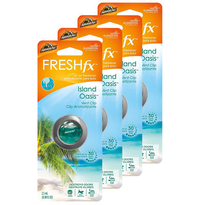 Armor All FRESHfx Car Air Freshener Vent Clip, 4-PACK, Island Oasis