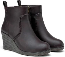 Vepose Women's 9679 Low Wedge Boots Comfortable Ankle Boots Size 9.5 Brown