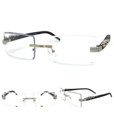 Classy Elegant Modern Sophisticated Hip Hop Clear Lens EYE GLASSES Rimless Frame