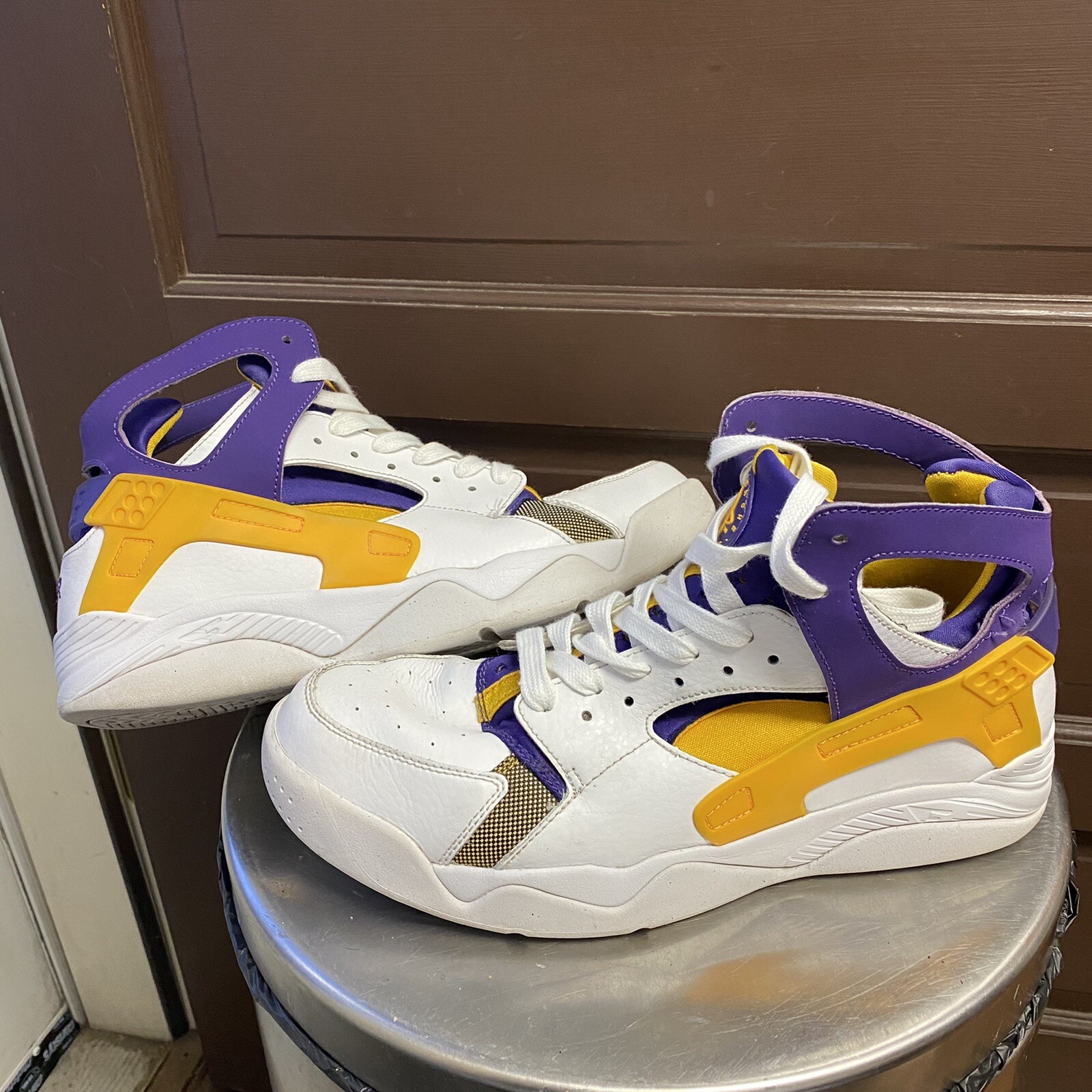 purple and gold huaraches