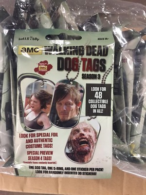 Walking Dead Season 3 Dog Tags, Retail LOT Of 24 Packs To Cherish And Collect