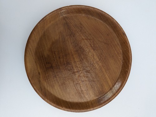 Set of 7 Round Wood Plates Platters 12" - Picture 6 of 16