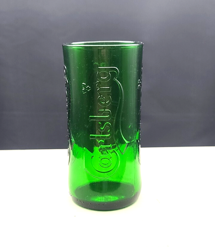 Green Carlsberg Beer Glass Embossed Logo 8 oz. - Picture 4 of 4