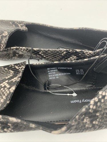  NEW Time and Tru Womens Black Snakeskin Flats - Size 6.5 - Photo 6/7