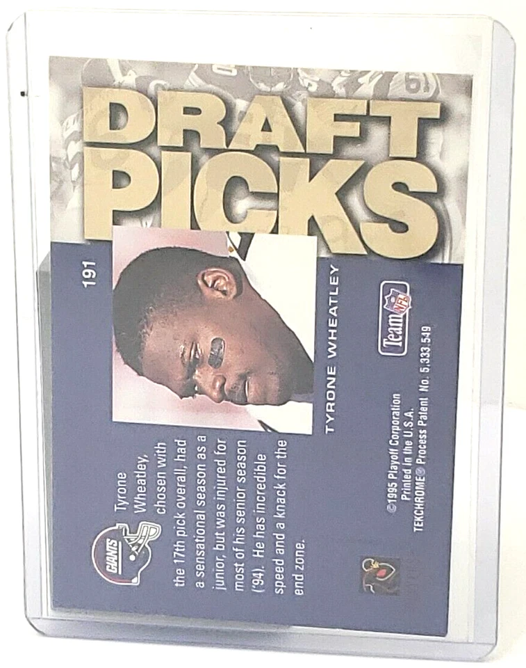 1995 Absolute Playoff Draft Picks Tyrone Wheatley #191 New York Giants - Image 2 of 2