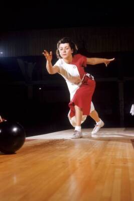 Bowling All Star Tournament, June Kristof in action during tournam - Old Photo