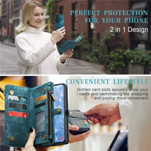 For Samsung S25 S24 S23 S22 S21 20 Detachable Magnetic Cover Leather Wallet Case - Picture 49 of 73