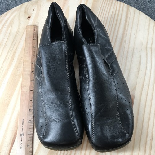 Bass Shoes Mens 13 M Stead Casual Slip On Bicycle Toe Loafer Black Leather - Picture 7 of 17
