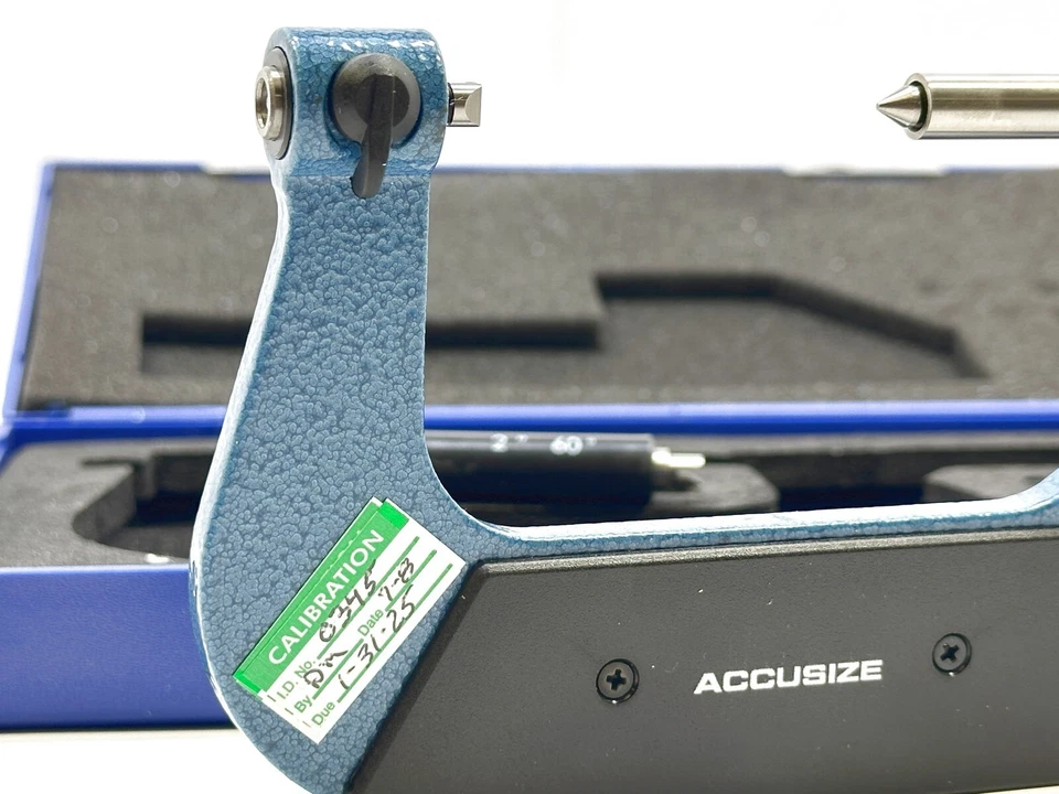 ACCUSIZE 2-3" .0001" Analog Point Inspection Micrometer Set | Pre-owned 1pc - Image 3 of 4