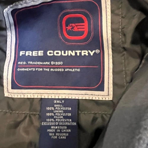 Free Country jacket coat mens 3XLT full zip gray lightweight Puffer Windbreaker - Picture 9 of 12