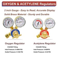 Solid Brass OXYGEN  ACETYLENE Regulators 4 Welding Fit Victor Gas Torch Cutting