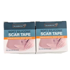Nuvadermis Soft Silicone Scar Tape 2 Pack 1.5" x 120" Ultra-Thin Reuseable Safe