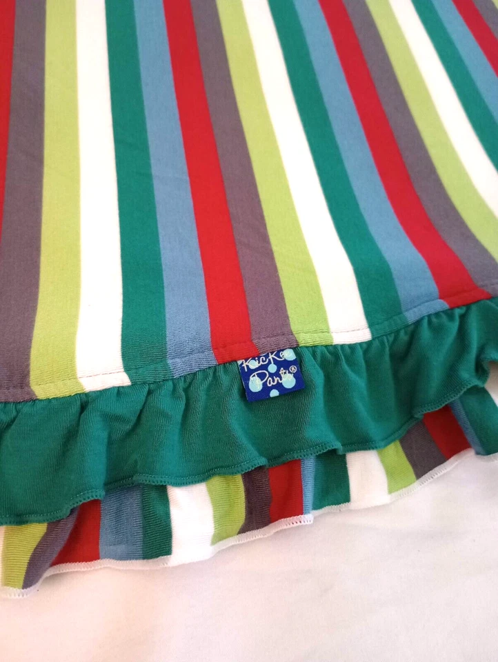 Kickee Pants Plush Stripe Baby Blanket Sherpa Viscose Bamboo 30x40 Double Ruffle Foto 3 de 4