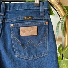 Vintage Wrangler True Blue Denim Straight Leg Jeans Western Workwear Size 28"