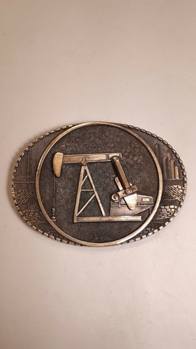 Oilfield Drilling Rig Award Design Metals Solid Brass Belt Buckle - Picture 5 of 7