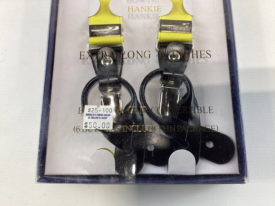 Vesuvio 那不勒斯黄色意大利吊带领结手帕套装新品 — 第 2/4 张图片