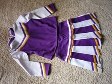 MARDI GRAS CHEERLEADER COSTUME -NIP-2 PC-PLEATED SHIRT--LONG SLEEVE TOP-GIRL 16